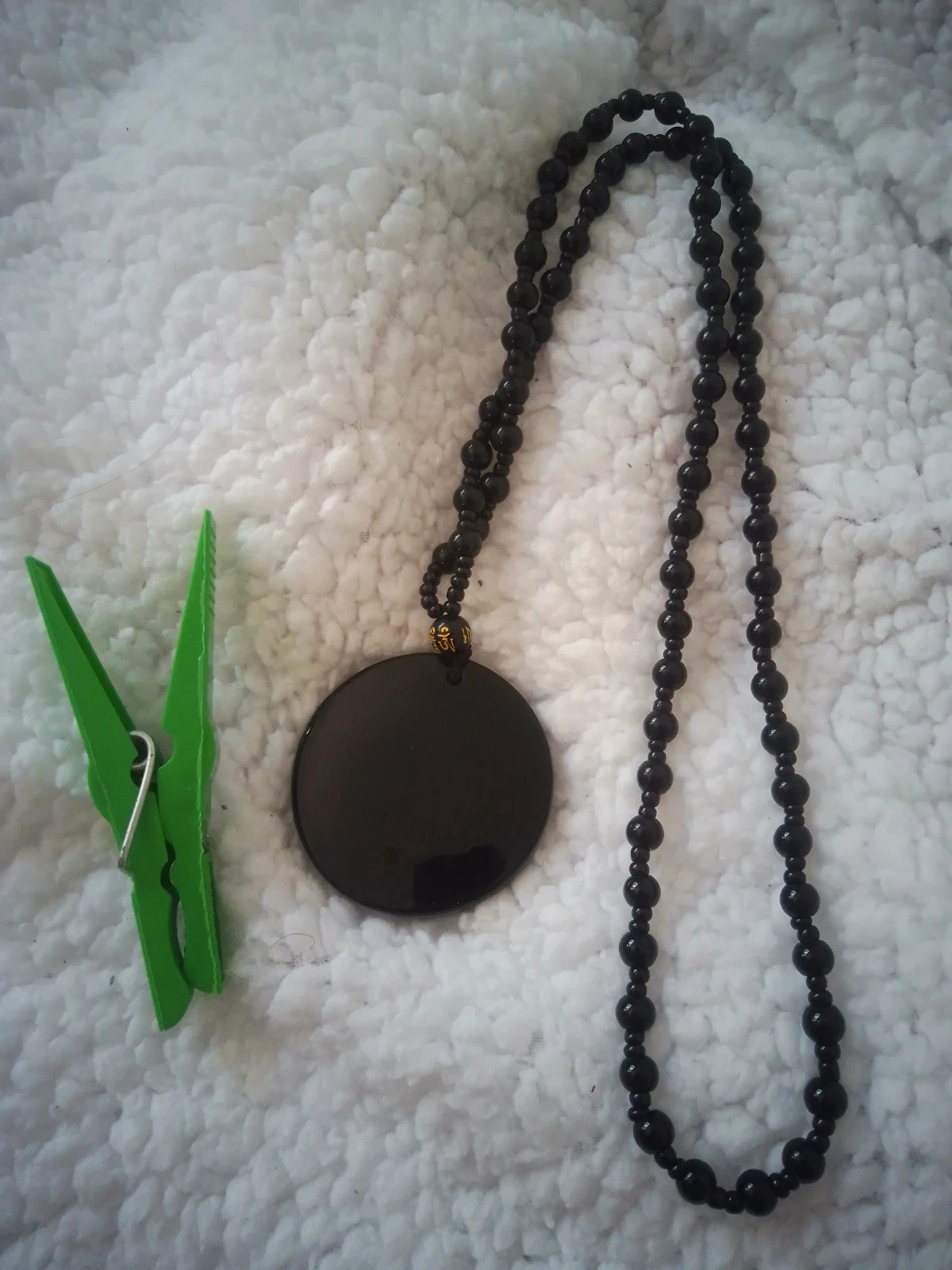 Colar medalhão dragão e Yin Yang com pérolas de ônix – photo 5